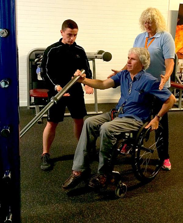 Wheelchair users are able to use the SYNRGY360 training rig