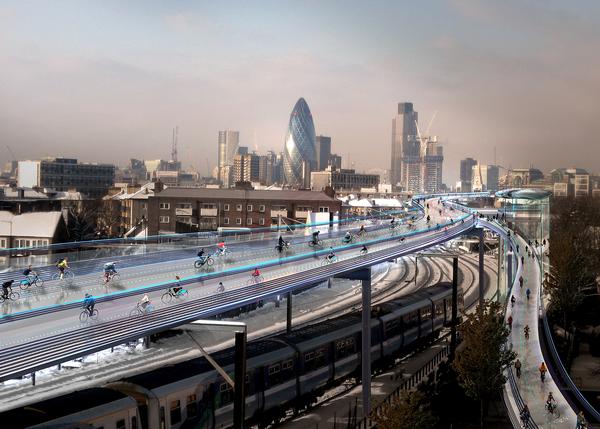 Foster + Partners and Space Syntax have worked together to create the SkyCycle concept for London