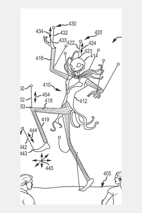 An image in Disney’s patent application features a marionette version of Jack Skellington