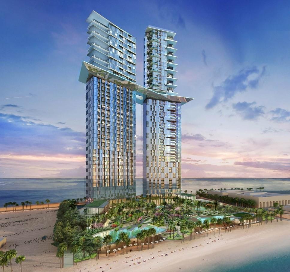The PALM360 will include a 155m-long (508ft) sky pool connecting two towers 170m (558ft) above the ground / Nakheel