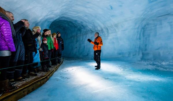 Visitors on the tour are able to explore the glacier and see it from the inside