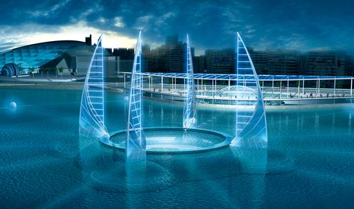 Jacques Rougerie's original designs featured a central underwater hub connected by a series of underwater walkways / Jacques Rougerie Architect