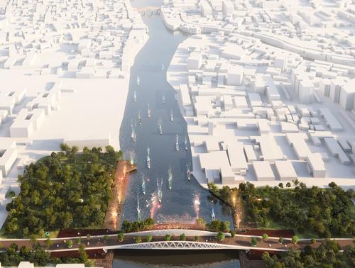 The bridge has been planned to integrate with the river and to the network of canals that form and identify Zhujiajiao