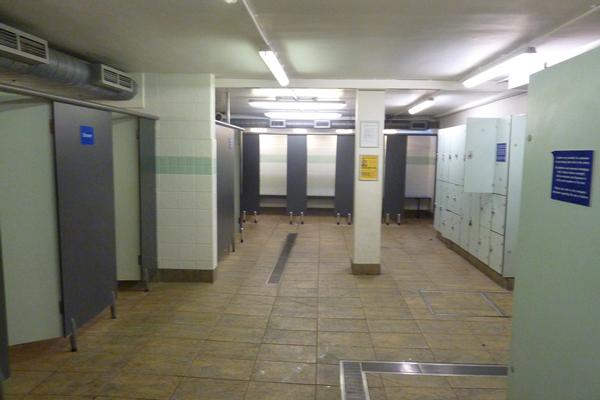 The changing rooms before