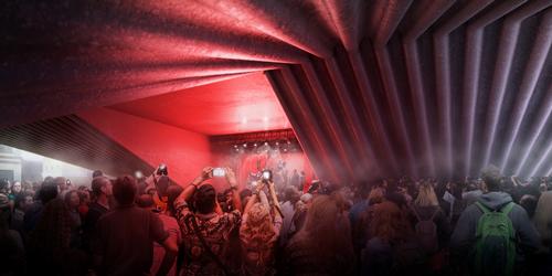 The project will replace the existing theatre and add three new indoor performance spaces / BIG-Bjarke Ingels Group