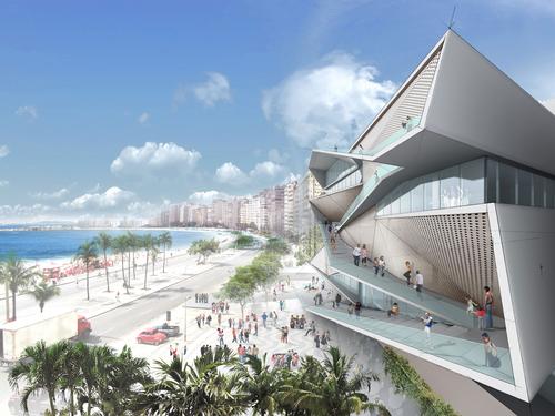 Once complete, the museum will offer panoramic views of the Copacabana beach