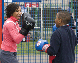 Container full of sports equipment keeps Canning Town kids active