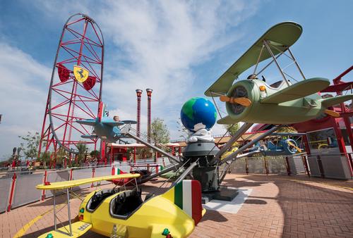 Red Baron allows young pilots to ride in small planes in a rotating attraction