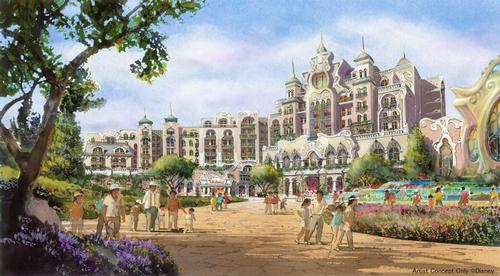The hotel will be themed to Disney fantasy and will offer views of the entire port area