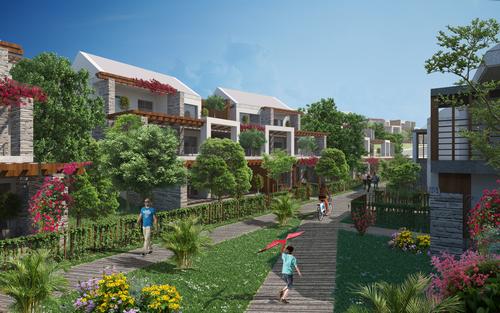 A section of houses called a ‘hayat’ is modeled on ancient Turkish houses and includes common garden areas / Project Design Group