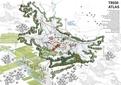 Development plan for Tirana's 2030 regeneration / courtesy of Stefano Boeri Architetti