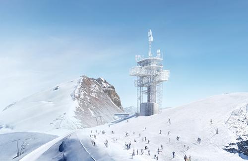 The new summit observatory will be able to accommodate a vast and growing number of visitors; currently, the site attracts over a million visitors per year. / Courtesy of Herzog & de Meuron