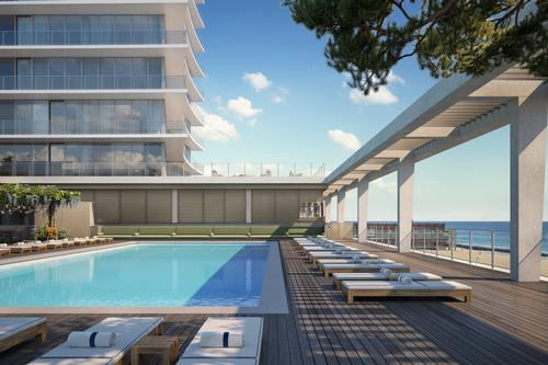 The resort will feature outdoor dining areas and terraces, all of which will provide panoramic views of the Atlantic Ocean. / Image by Binyan Studios