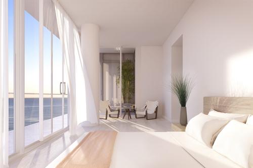 The seaside complex will also include a 54-room hotel and 130 residences. / Image by Binyan Studios