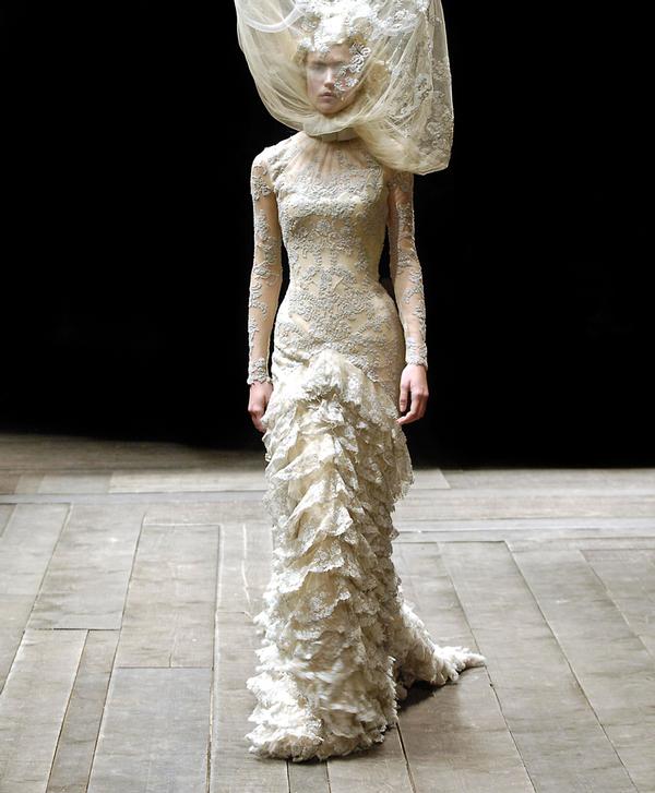 McQueen’s fashions were imaginatively presented in ways that illuminated and framed the clothing on display