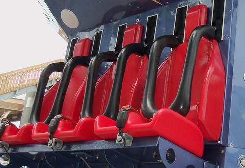 The ride (not pictured) was started before visitors were able to secure themselves in their seats