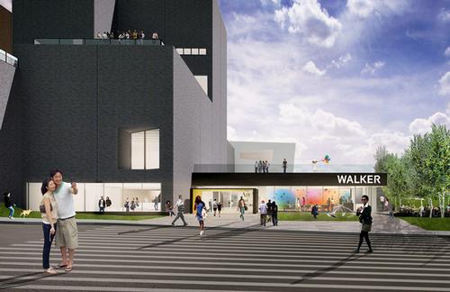 The planned illuminated entrance to the Walker Art Center / HGA Minneapolis
