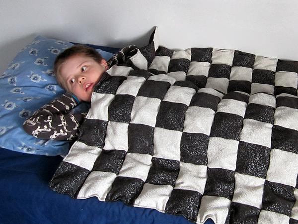 The idea for sensory blankets came from Facebook. The ‘ball blankets’ have been shown to help relax and soothe autistic children