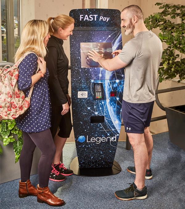 The kiosk can take contactless payments