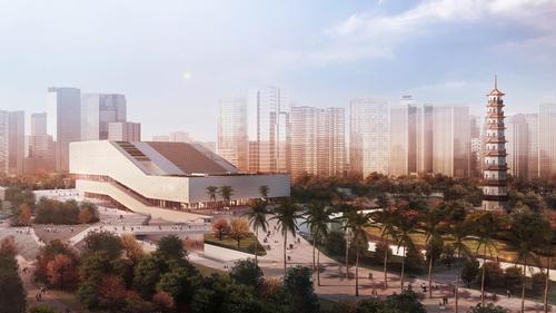 GMP’s Guangzhou Museum will feature a central great hall with a number of terraced levels / GMP Architekten