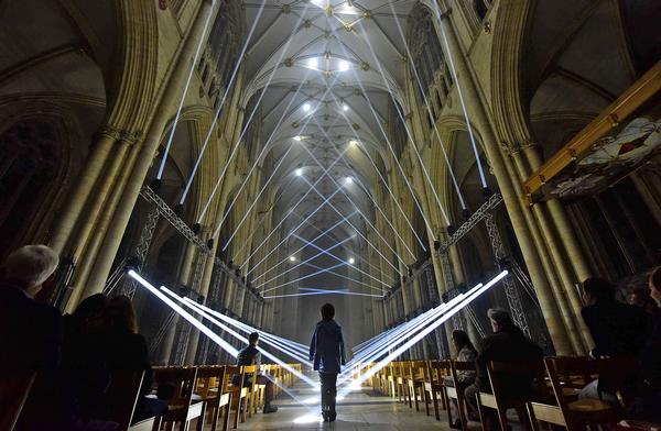 Beams of light form new shapes and spaces within York Minster / © Anthony Chappel-Ross for Make It York