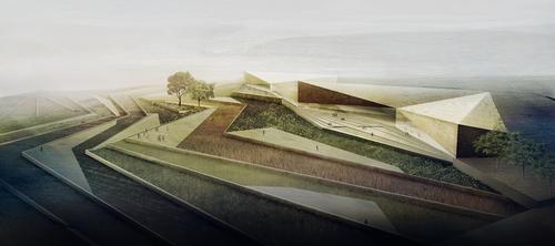 The connected Palestinian Museum Hub was designed by Heneghan Peng Architects