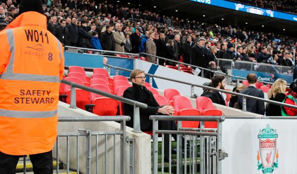 Fans could get their unique shots of the Liverpool dugout during the final
