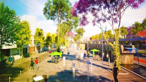 Terraces and water features will be created alongside the 18th-century viaduct arches