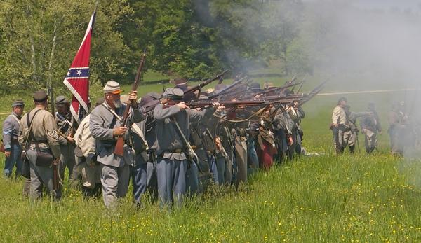 A community of American Civil War reanactors in the US plays out the Battle of Chancellorsville