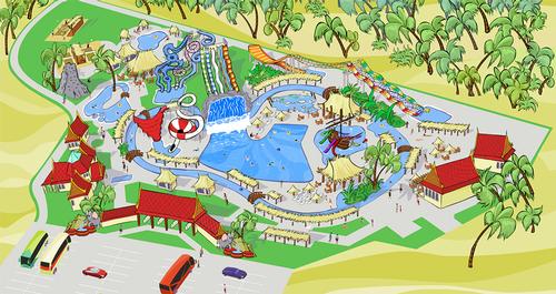 A sketch of Phuket Aquapark, coming soon to Phuket, Thailand
