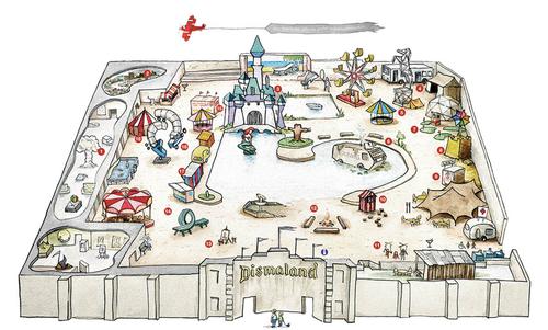 Dismaland's website shows a site plan and details of 18 attractions / dismaland.co.uk