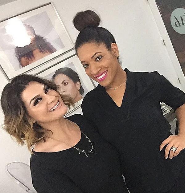 The Sparkle Bar’s Leiah Scheibel (left) and Angela Bradberry use Frederick to reach clients 