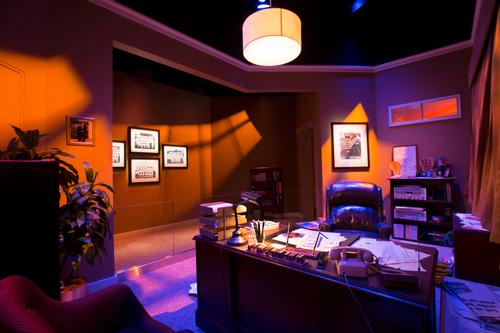 The experience builds to a 3D encounter with Bud Selig inside a reproduction of his stadium office / BRC Imagination Arts