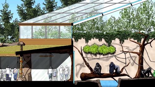 The large indoor space will act as a giant greenhouse, around the same size as the existing outdoor area