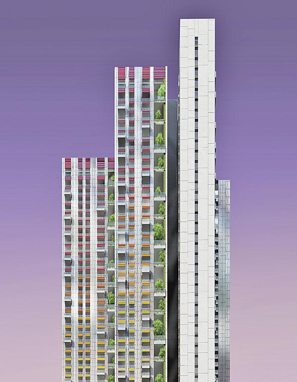 The New Cuffe Parade development features green residential skyscrapers, leisure facilities, pavilions and parkland