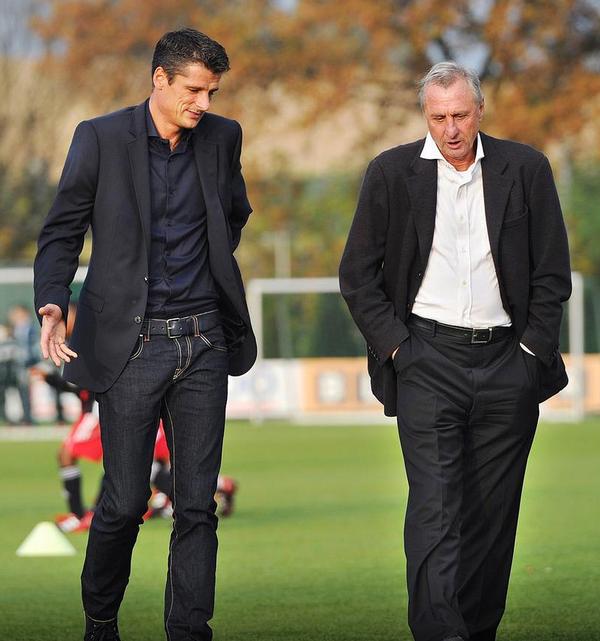 Jonk (left) was mentored by Cruyff (right) at Ajax Amsterdam