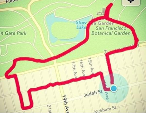 Running app used to draw pictures / PHOTO: ©RUNNING DRAWING/CLAIRE WYCKOFF