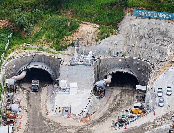 The Transolimpica road has been built partly underground