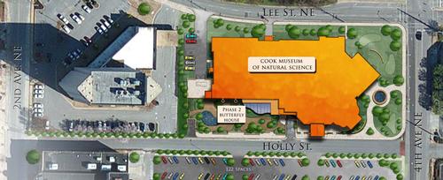 A planned second phase of development will introduce a butterfly house outside of the museum / Cook Natural Science Museum