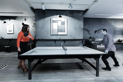 The walls, furniture, pictures, art, ping pong table, board games, bar food and even the staff have been completely stripped of colour / Bulmers