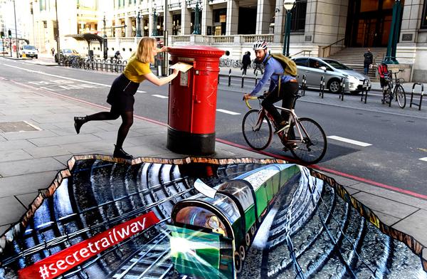 Specially commissioned street art marked the launch of Mail Rail and the Postal Museum