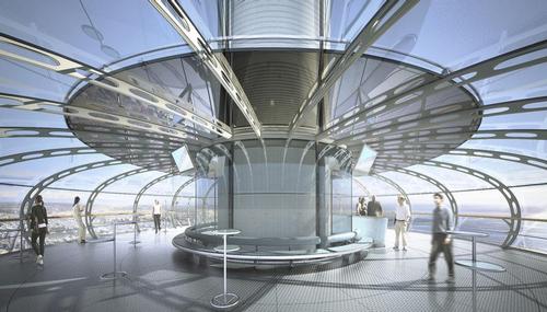 French company Poma has designed the glass viewing pod, which will be 10 times the size of a London Eye capsule