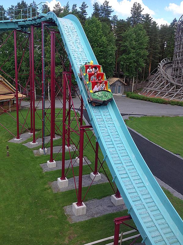 The flume handles 600 riders per hour