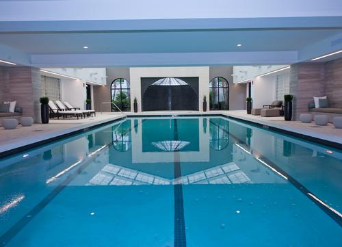 The indoor lap pool at the refurbished spa