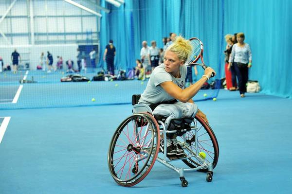 Jordanne Whiley, Wimbledon Wheelchair Ladies Doubles Champion, at Batchwood Centre