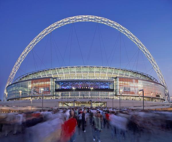 London’s Wembley Stadium and its iconic arch design