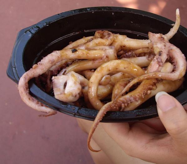 Squid legs are a favourite snack in Hong Kong, so Ocean Park made sure to include them on the menu / photo: FLICKR/Michael McDonough