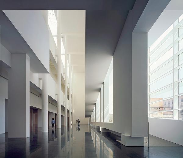 The Barcelona Museum of Contemporary Art features white, light-filled open spaces