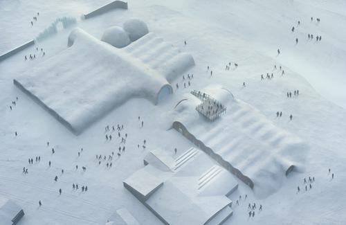 The new building will act as an extension to the winter Icehotel / PinPin Studio