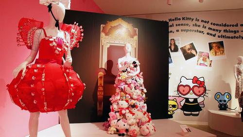 The exhibit includes a Hello Kitty dress worn by Lady Gaga / JANM